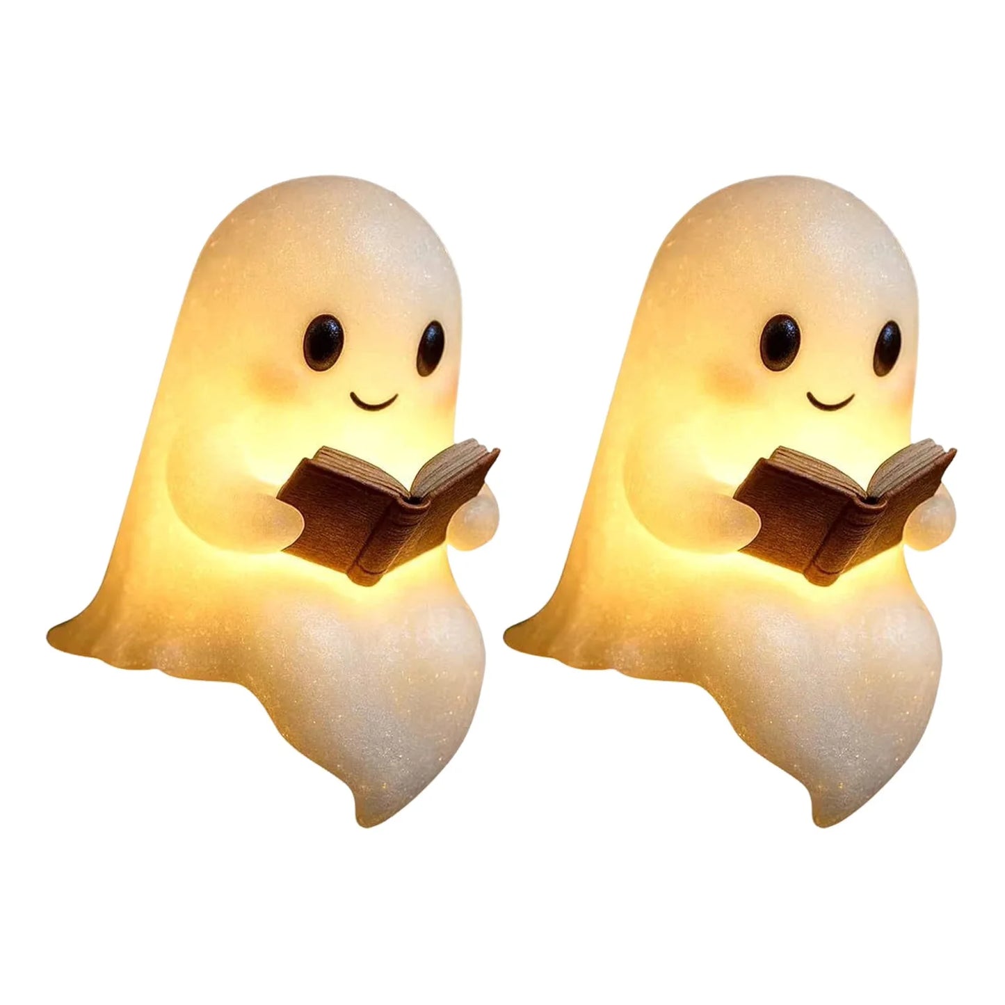 Cute Ghost Reading Lamp Adorable Ghost Night Light for Halloween Decor Book Lovers Cartoon Ghost Bedside Lamp for Reading