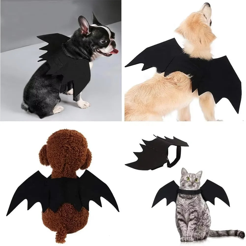 1 Pack Cat Costume Halloween Costume Bat Wings Pet Costume Halloween Party Dress Up Accessories for Cats, Small Dogs, Puppies