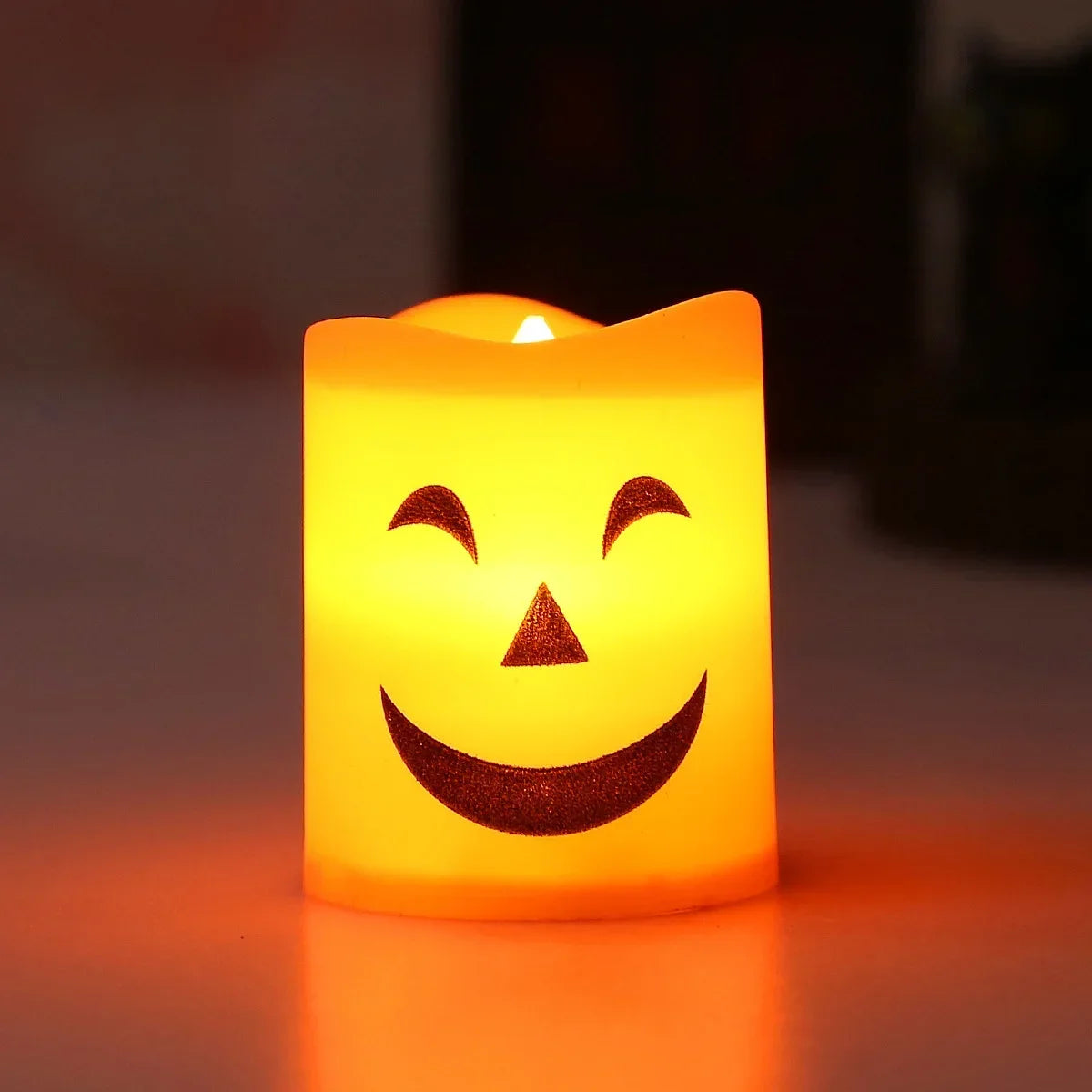6Pcs LED Candle Light Battery Powered Pumpkin Skull Ghost Spooky Light Halloween Party Decora Ambiance Electronic Candle Lights