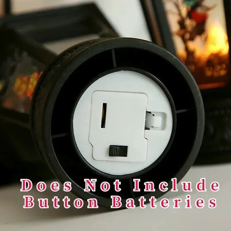 LED Pumpkin Ghost Lantern - Halloween Hanging Decor with Flickering Candlelight, Spooky Witch Castle Party Supplies