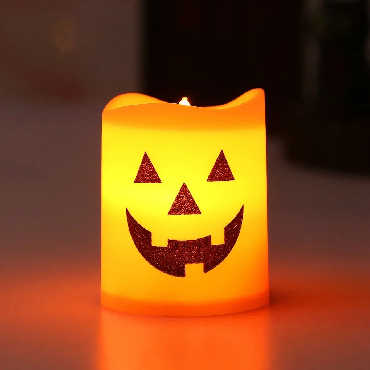 6Pcs LED Candle Light Battery Powered Pumpkin Skull Ghost Spooky Light Halloween Party Decora Ambiance Electronic Candle Lights