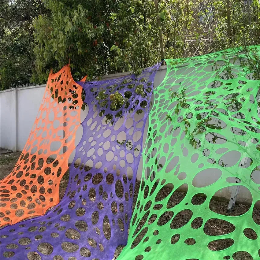Giant Stretchy Spider Web Halloween Decor 20ft Cobweb Netting Outdoor Scary Indoor Haunt Reusable Creepy Party Must Have
