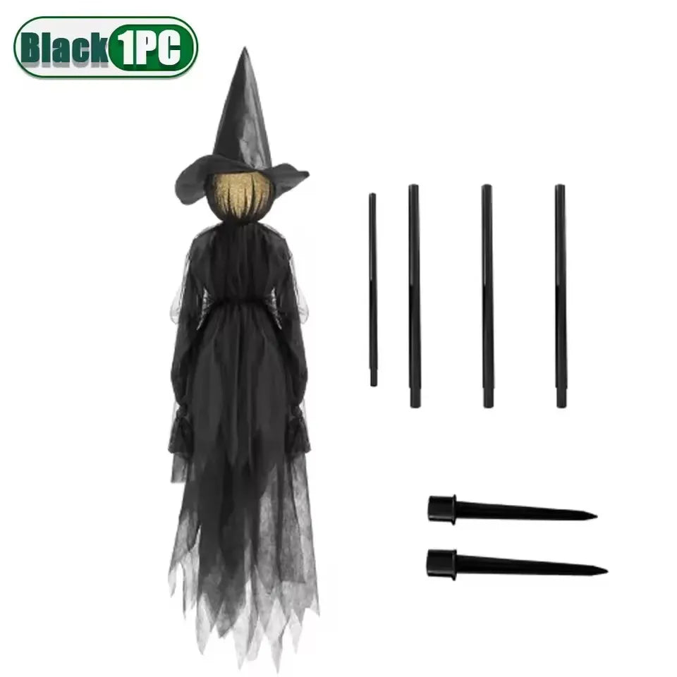 Light-Up Witches with Stakes Halloween Decorations Outdoor Holding Hands Screaming Witches Sound Activated Sensor Decor Props