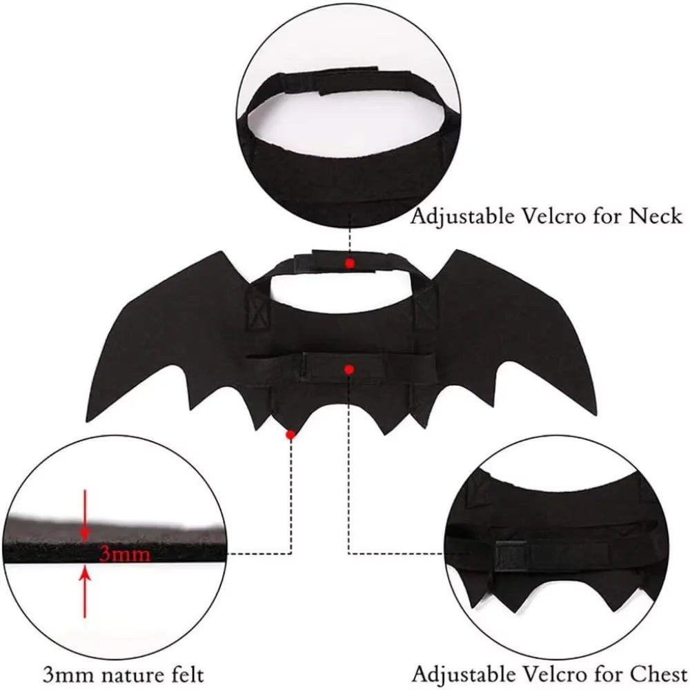 1 Pack Cat Costume Halloween Costume Bat Wings Pet Costume Halloween Party Dress Up Accessories for Cats, Small Dogs, Puppies