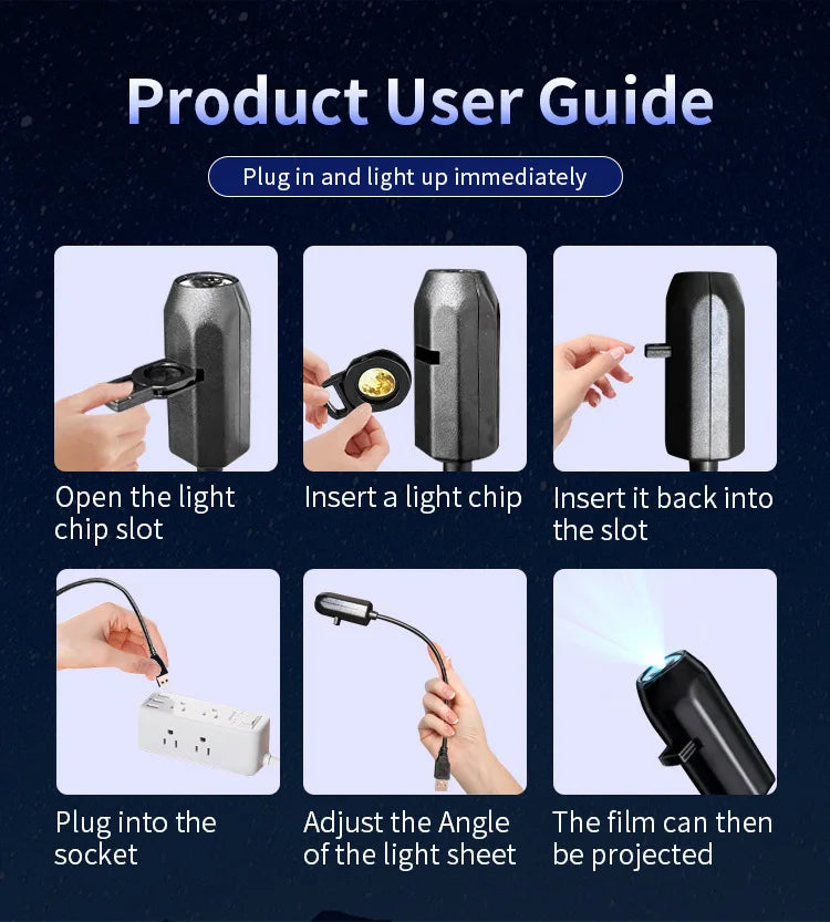 Halloween USB Projector Light Skull NightLight Ghost LED Lamp 360Degree Rotating Switchable Pattern Design Dark & Night Ambiance