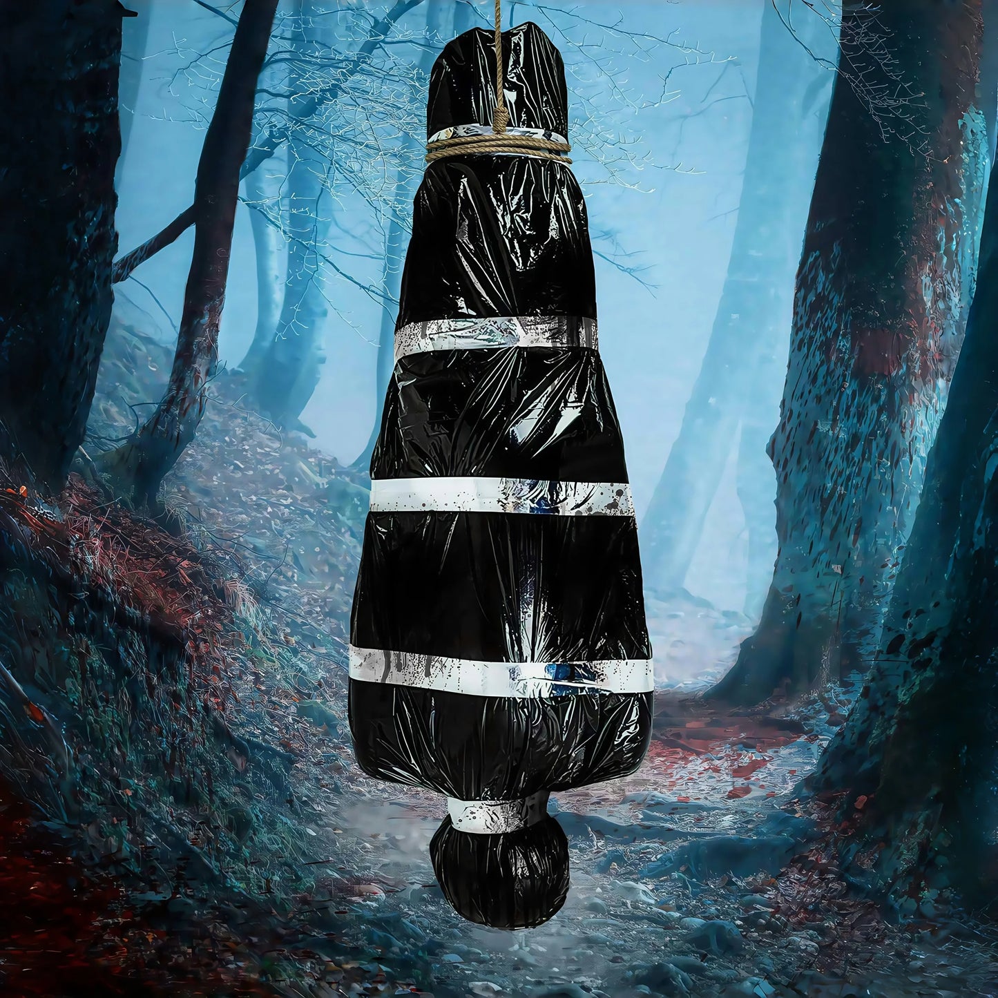 150cm/5ft Hanging Corpse Dead Victim Props, Scary Haunted Creepy House Halloween Decorations, Outdoor Halloween Yard Decorations