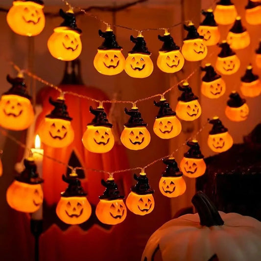 Halloween Classic Pumpkin Lantern Festival Party Atmosphere Decorative Lamp 1.5m 10LED Fun and Wonderful Night