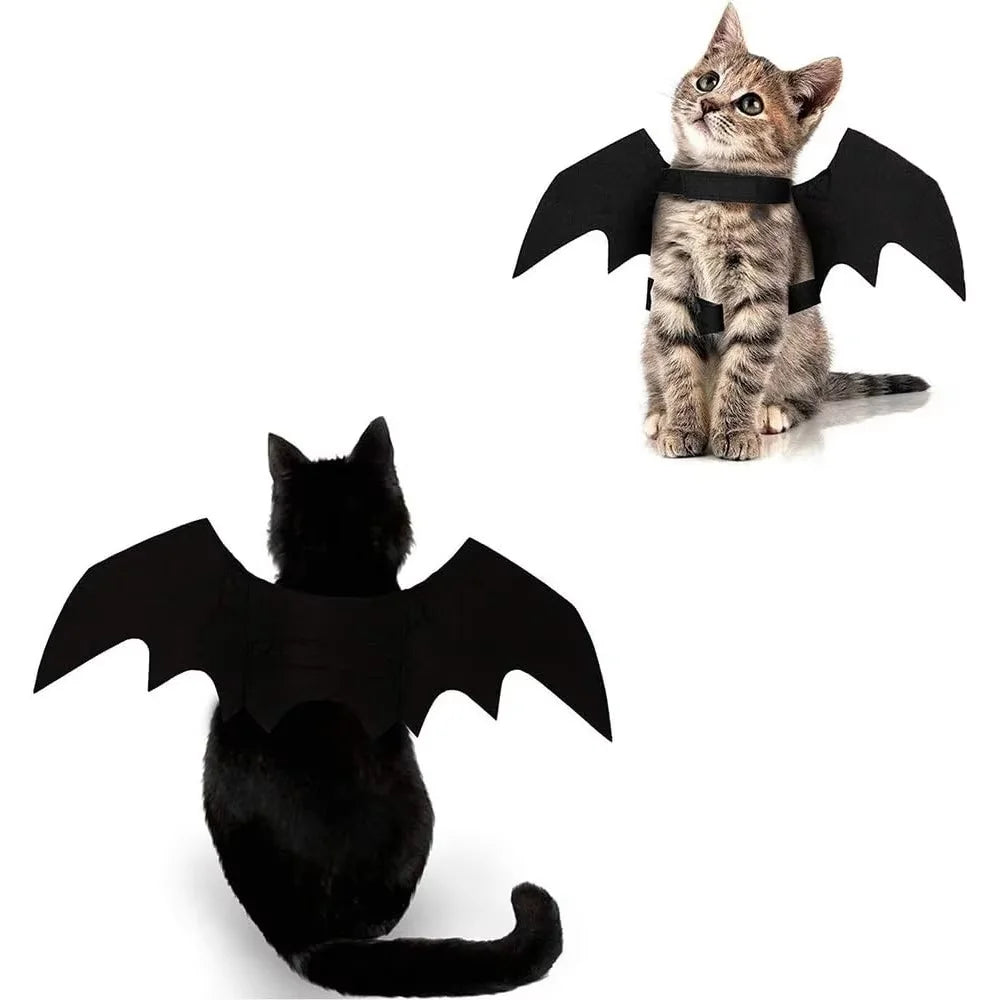 1 Pack Cat Costume Halloween Costume Bat Wings Pet Costume Halloween Party Dress Up Accessories for Cats, Small Dogs, Puppies