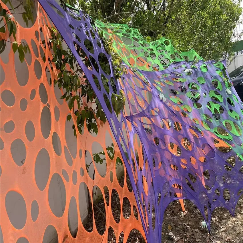 Giant Stretchy Spider Web Halloween Decor 20ft Cobweb Netting Outdoor Scary Indoor Haunt Reusable Creepy Party Must Have