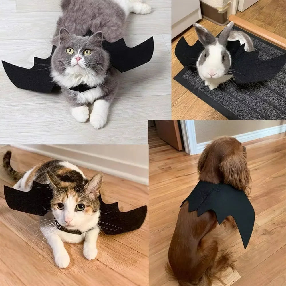 1 Pack Cat Costume Halloween Costume Bat Wings Pet Costume Halloween Party Dress Up Accessories for Cats, Small Dogs, Puppies