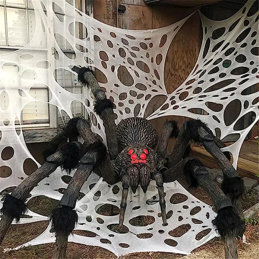 Giant Stretchy Spider Web Halloween Decor 20ft Cobweb Netting Outdoor Scary Indoor Haunt Reusable Creepy Party Must Have
