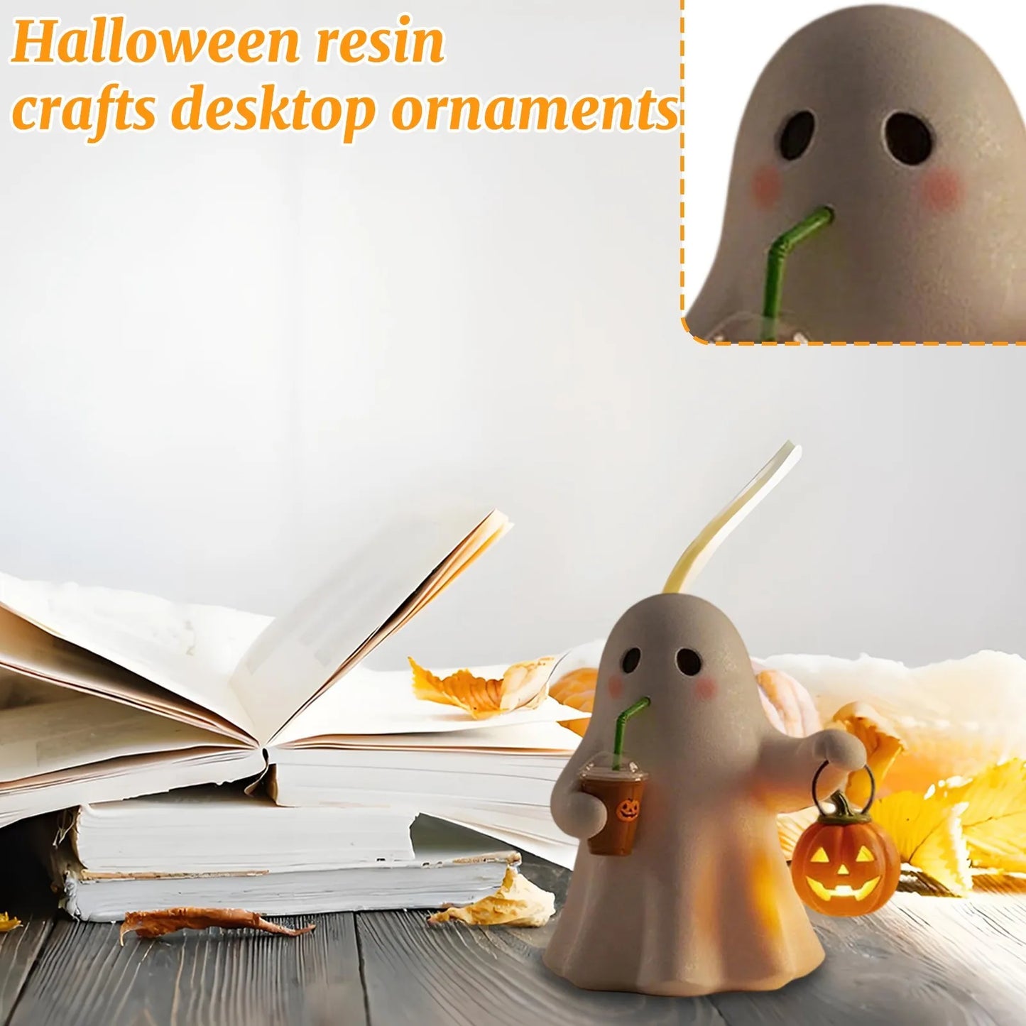 Cute Ghost/ Decoration Nightlight Resin Halloween Home Creative Crafts Decoration Atmosphere Halloween Decorations Home Decor