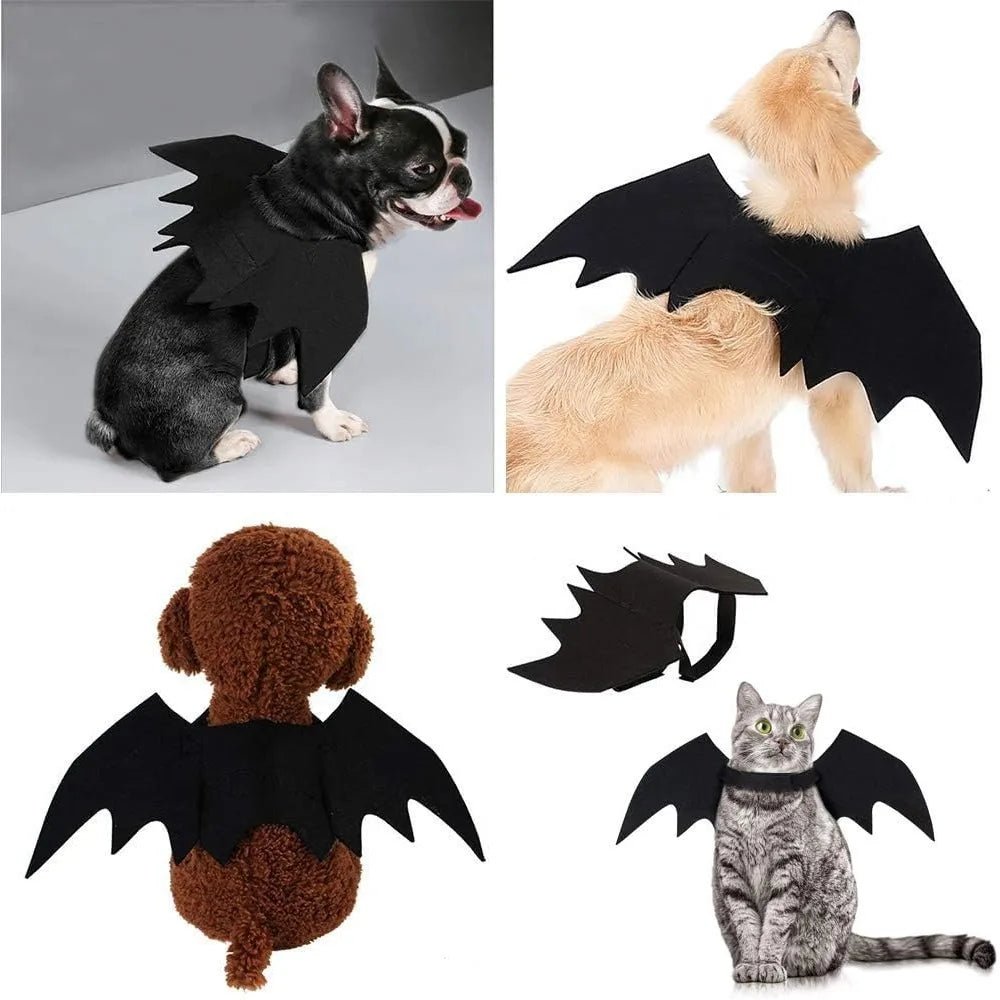 1 Pack Cat Costume Halloween Costume Bat Wings Pet Costume Halloween Party Dress Up Accessories for Cats, Small Dogs, Puppies