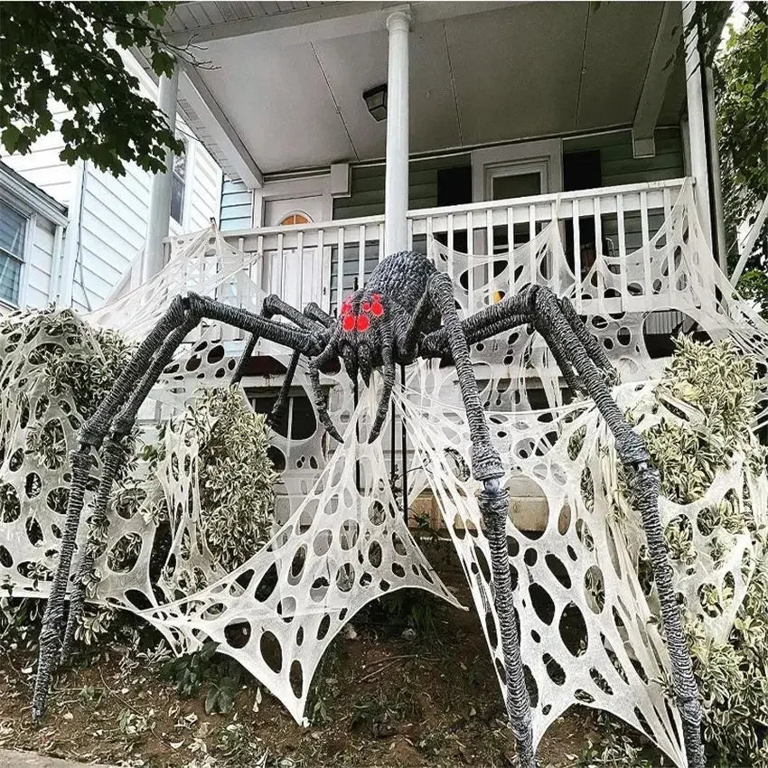 Giant Stretchy Spider Web Halloween Decor 20ft Cobweb Netting Outdoor Scary Indoor Haunt Reusable Creepy Party Must Have