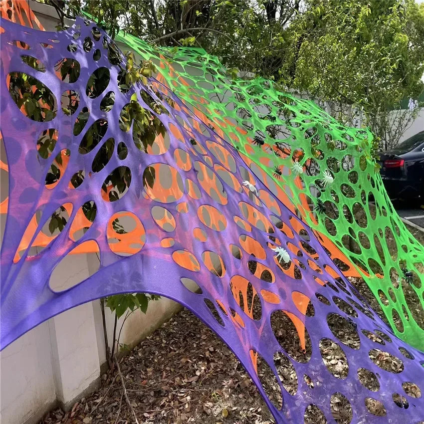 Giant Stretchy Spider Web Halloween Decor 20ft Cobweb Netting Outdoor Scary Indoor Haunt Reusable Creepy Party Must Have